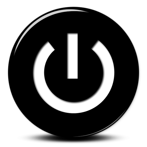 Black White Power Button Icon