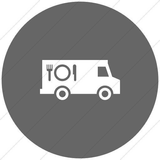 Flat Circle White On Gray Iconathon Food Truck Icon