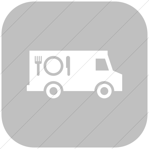 Flat Rounded Square White On Silver Iconathon Food