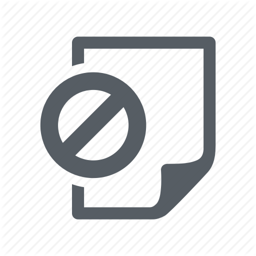 Ban, Blocked, Document, File, Forbidden Icon