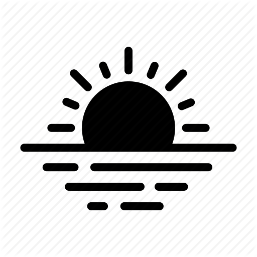 Ocean, Sea, Sun, Sunset, Weather, Weather Forecast Icon