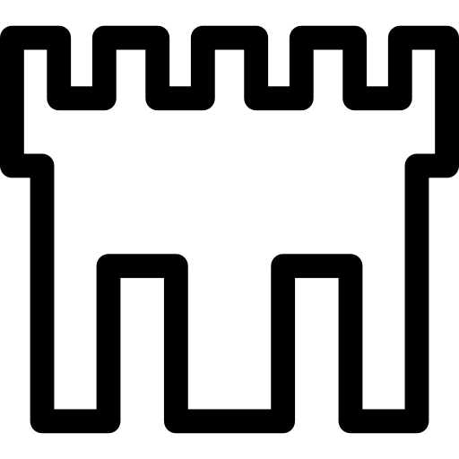 Fortress With Battlements Icons Free Download