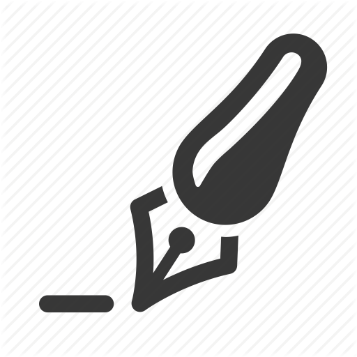 Fountain Pen, Office Supplies, Raw, Simple Icon