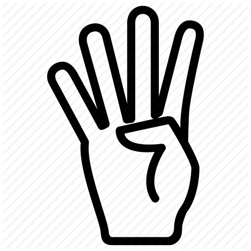 Communication, Fingers, Four, Gesture, Hand Icon