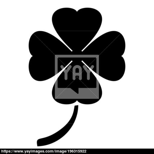 Clover Icon Black Color Illustration Flat Style Simple Image