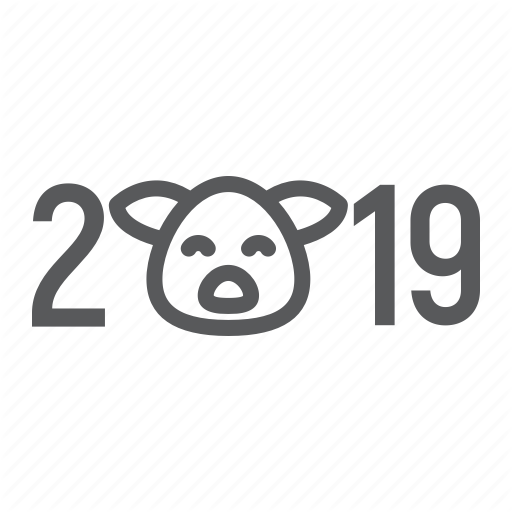 Card, Happy, New, Pig, Xmas, Year, Zodiac Icon