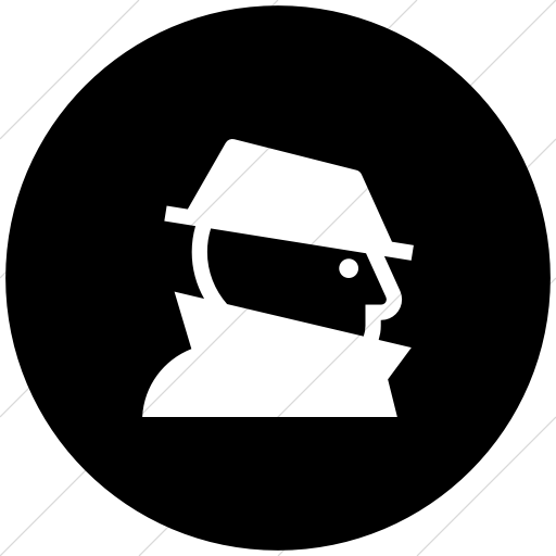Flat Circle White On Black Iconathon Fraud Icon