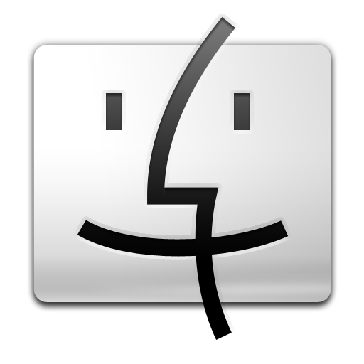 Black, Finder, White Icon