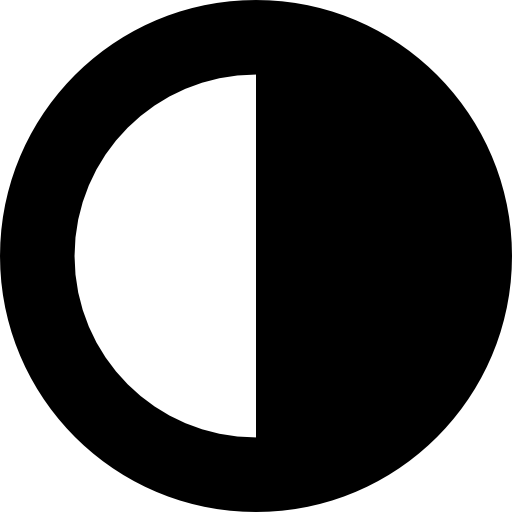 Contrast Interface Circular Symbol Half Black Half White Icons