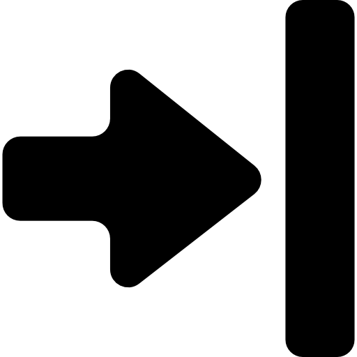 Right Arrow Symbol Pointing A Vertical Line Icons Free Download