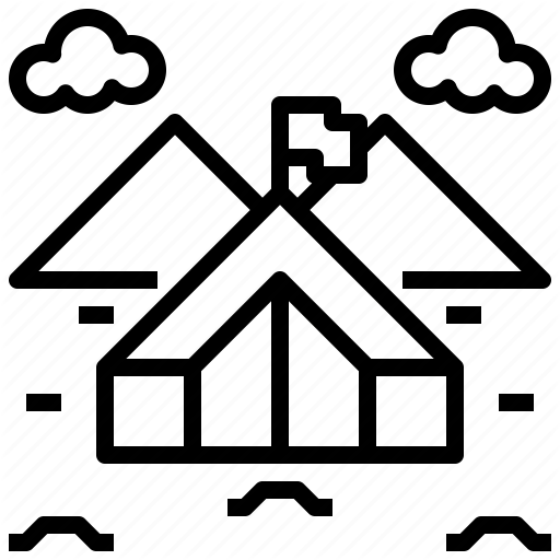 C Camping, Forest, Military, Nature, Rural, Tent Icon
