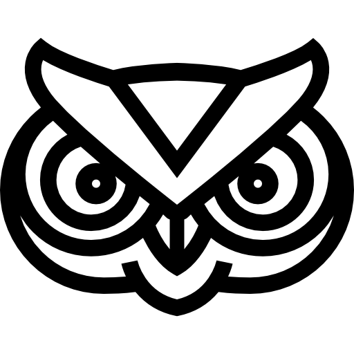 Owl Frontal Face Outline Icons Free Download