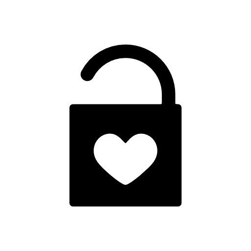 Heart Shaped Open Lock Icon Free Icons Download