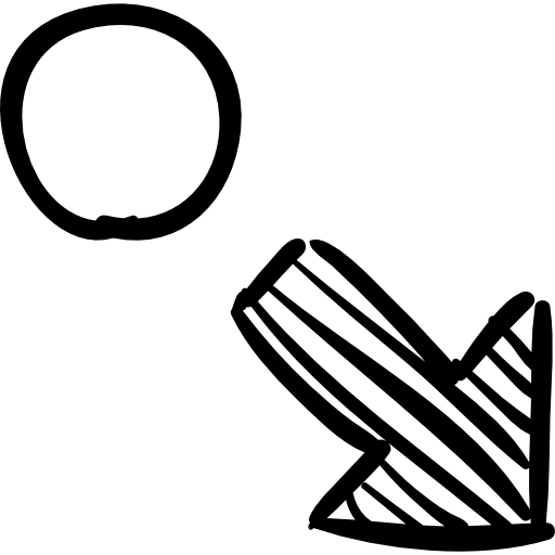 Circle And Right Down Arrow Sketch