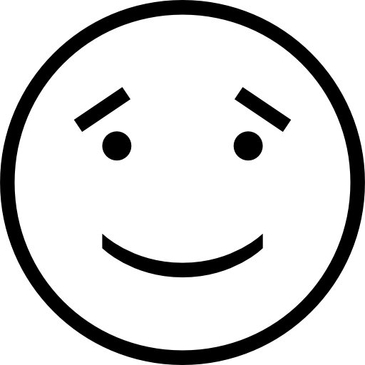 Smiling Emoticon Face Outline