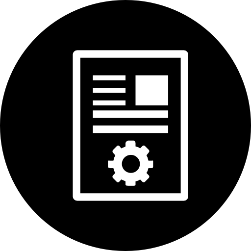 Article Marketing Interface Symbol In A Black Circle Icons Free