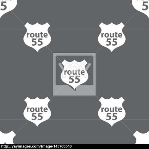 Route Highway Icon Sign Seamless Pattern On A Gray Background