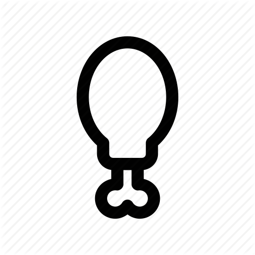 Chicken, Food, Fried, Leg, Rooster Icon