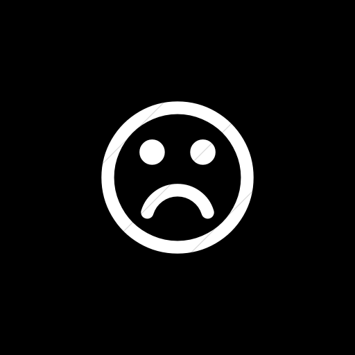 Flat Square White On Black Bootstrap Font Awesome Frown