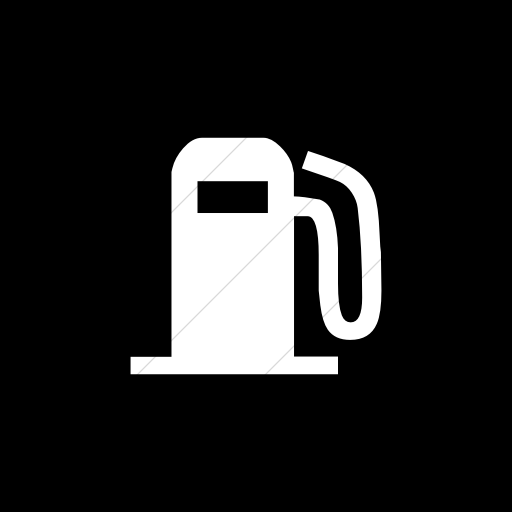 Flat Square White On Black Classica Fuel Pump Icon