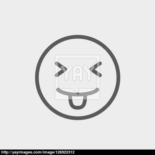 Funny Thin Line Icon Vector