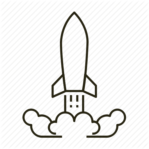 Future, Line, Rocket Icon