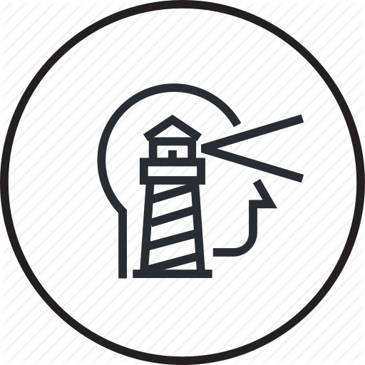 Education, Future, Head, Lighthouse, Line, Profession, Vision Icon