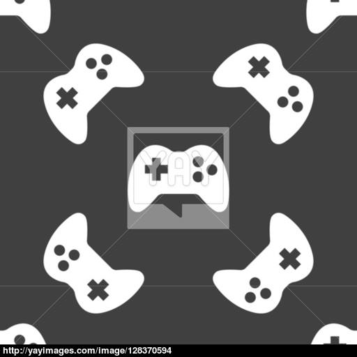 Gaming Joystick Web Icon Flat Design Seamless Pattern Vector