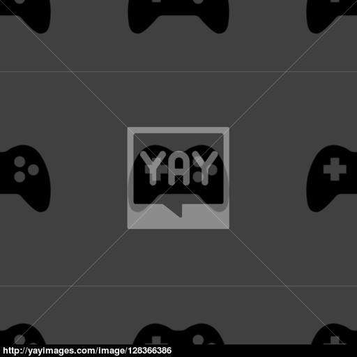 Gaming Joystick Web Icon Flat Design Seamless Pattern Vector