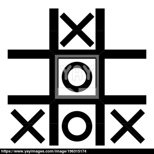 Tic Tac Toe Game Icon Black Color Illustration Flat Style Simple