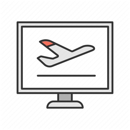 Airplane, Booking, Flight, Internet, Online, Plane, Ticket Icon