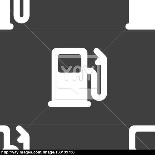 Petrol Or Gas Station, Car Fuel Icon Sign Seamless Pattern