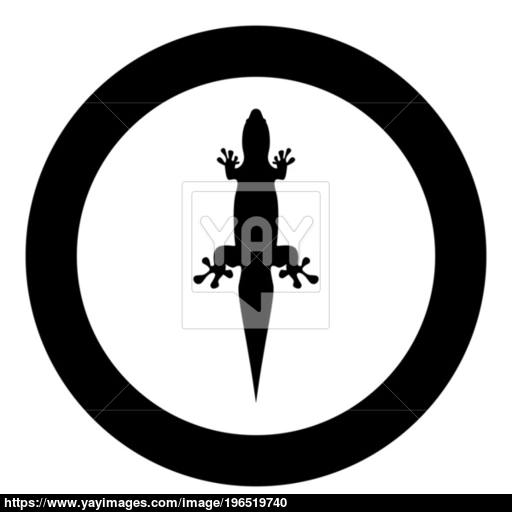 Lizard Icon Black Color In Circle Vector