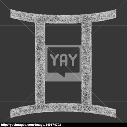 Gemini Zodiac Sign Line Art Vector