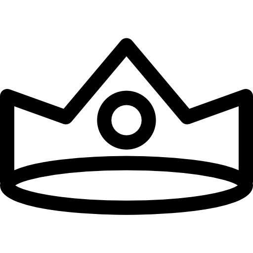 Royal Crown Of Simple Design With A Frontal Circular Gemstone