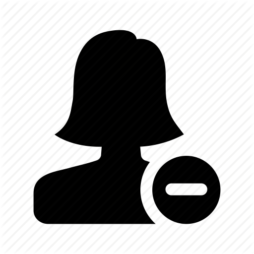 Female, Minus, Person, Profile, Remove, User, Woman Icon