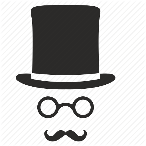 Cylinder, Gentleman, Glasses, Hat, Mustache Icon