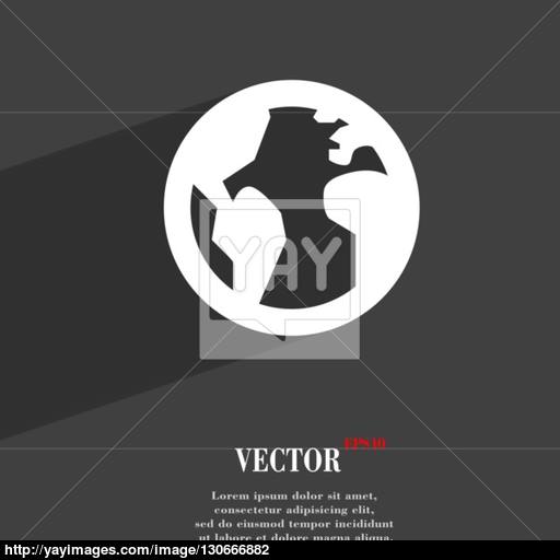 Globe, World Map Geography Icon Symbol Flat Modern Web Design