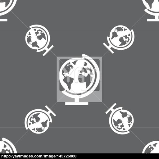 Globe Sign Icon World Map Geography Symbol Globes On Stand