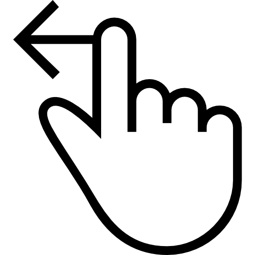 One Finger Swipe Left Gesture Outlined Hand Symbol Icons Free