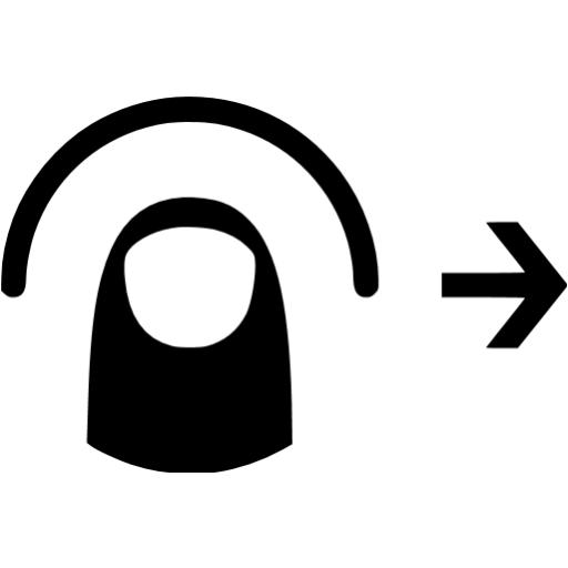 Black Swipe Right Icon