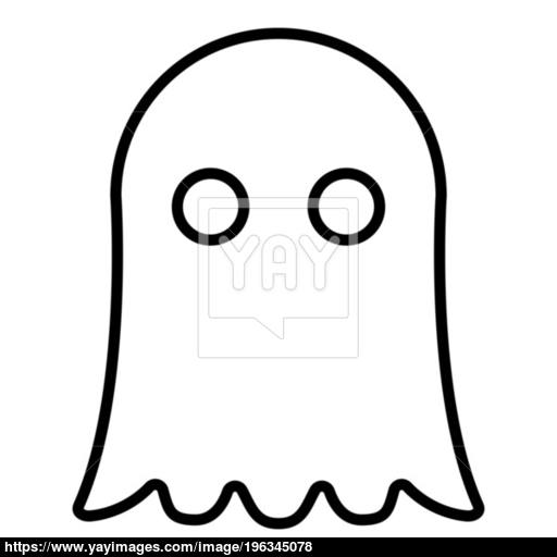 Ghost Icon Black Color Illustration Flat Style Simple Image Vector
