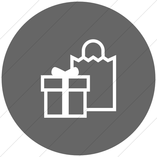 Flat Circle White On Gray Iconathon Gift Shop Icon
