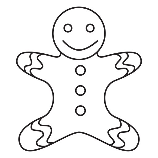 Gingerbread Man Stroke Icon