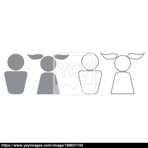 Boy And Girl It Is Black Icon Vector