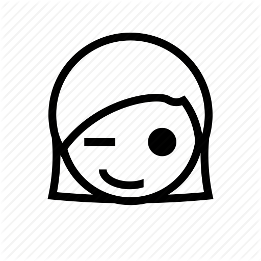 Emoticon, Girl, Playfull, Smile, Smirk, Wink Icon