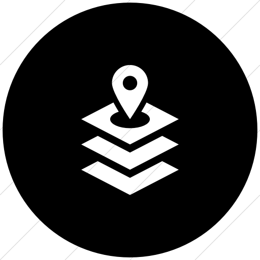 Flat Circle White On Black Iconathon Gis Icon