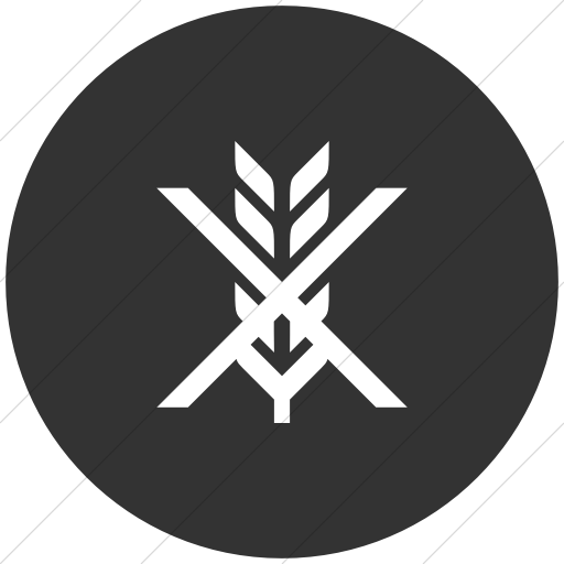 Flat Circle White On Dark Gray Iconathon Gluten Free Icon