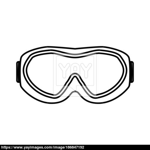 Ski Goggles Black Color Icon Vector