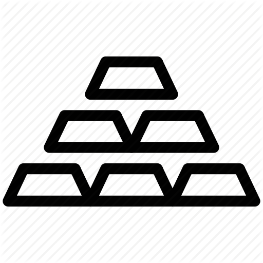 Bricks, Gold, Gold Bar, Stack Icon